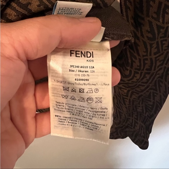 FENDI Girls Teen Roll Neck Logo Top 12A - Picture 3 of 5